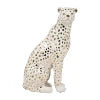 Sitting Leopard Sculpture Ceramic Animal Statue For Home Decor