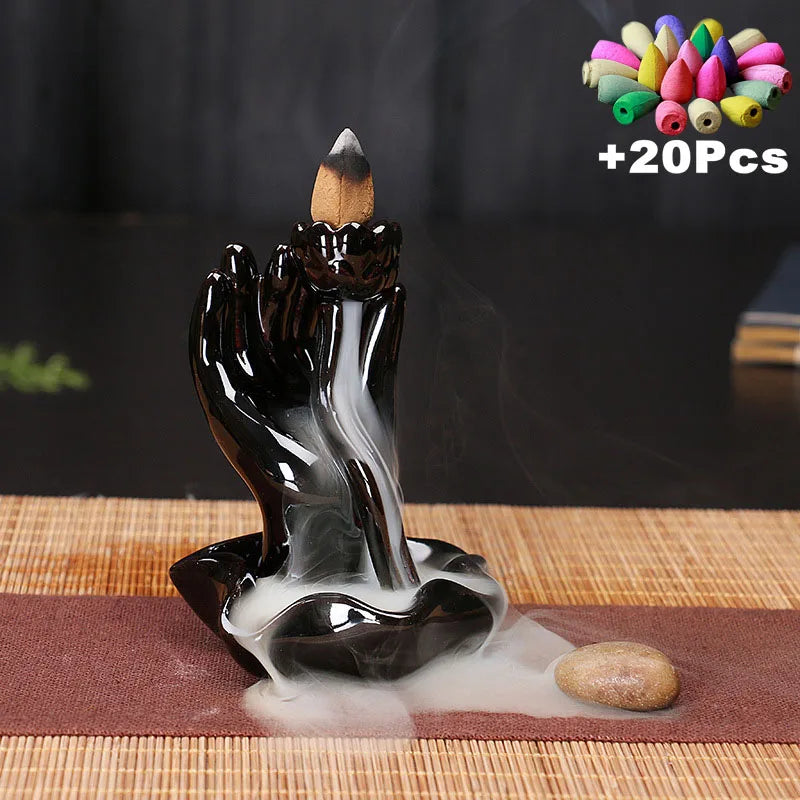 Ceramic Incense Decor w/ 20Pcs Incense Cones