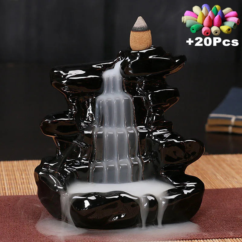 Ceramic Incense Decor w/ 20Pcs Incense Cones