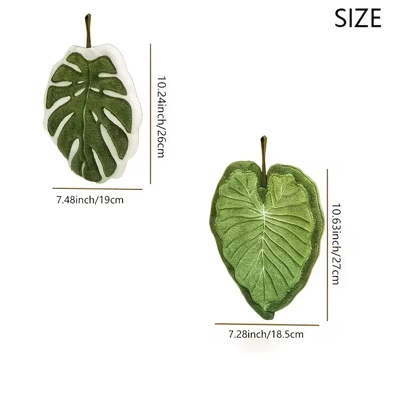 Leaf-Shaped Bathroom Towel Hangable, Absorbent Microfiber Towel for Bathroom, Dining, Kitchen