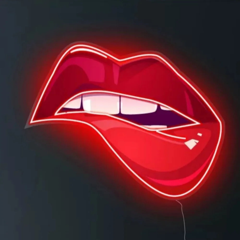 Lips Tongue Neon Sign Rainbow Neon Sign Light USB Dimmable for Bar Pub Bedroom Game Room Man Cave Party Decor Birthday Gift