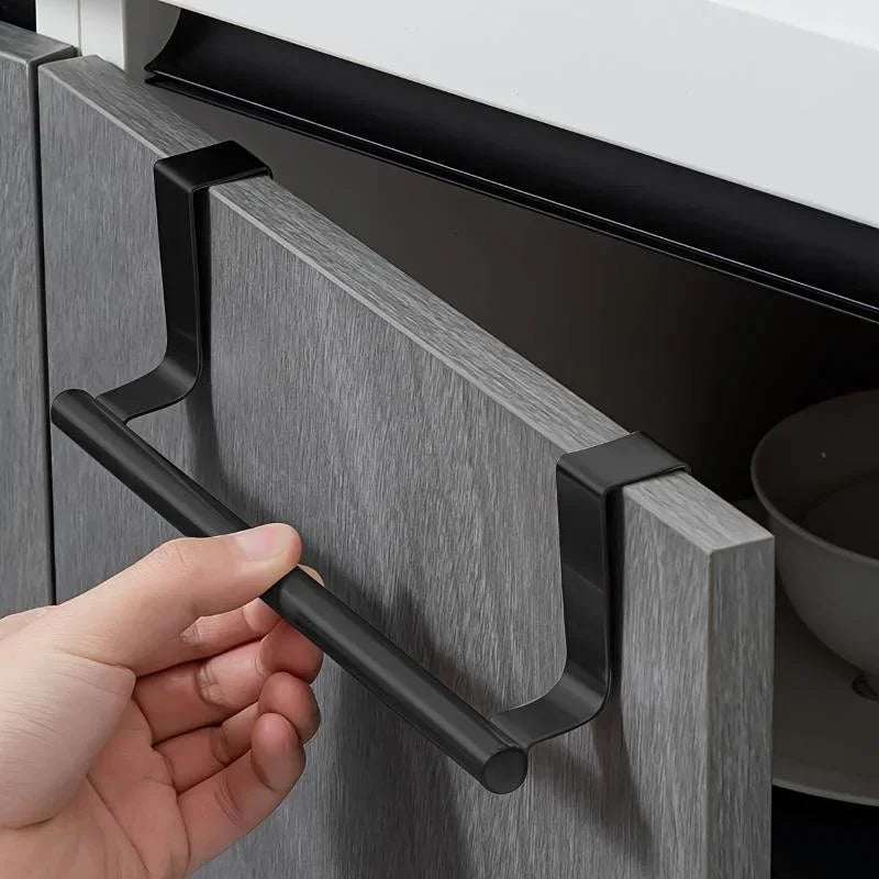 Over Cabinet Towel Rack Organizer Punch-free Rag Hanger