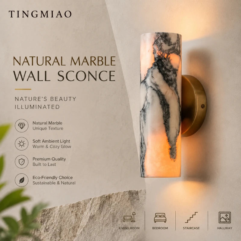 Nordic Cloud-stone Wall Lamps  Natural Stone Marble Light Luxury Home Decoration