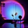 Rainbow Projection Lamp, Sunset Atmosphere Lamp, Multi-angle Rotatable, Suitable for Home Living Room and Bedroom
