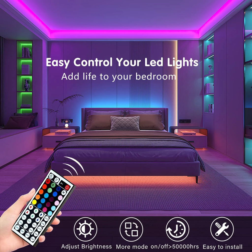 Led Strip Lights with 44 Key Remote Control 1m 5m 10m 20m RGB Tape Led Wall Room