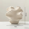 Ceramic Vase Geometric Wavy Petal Shape for Flower Arrangement