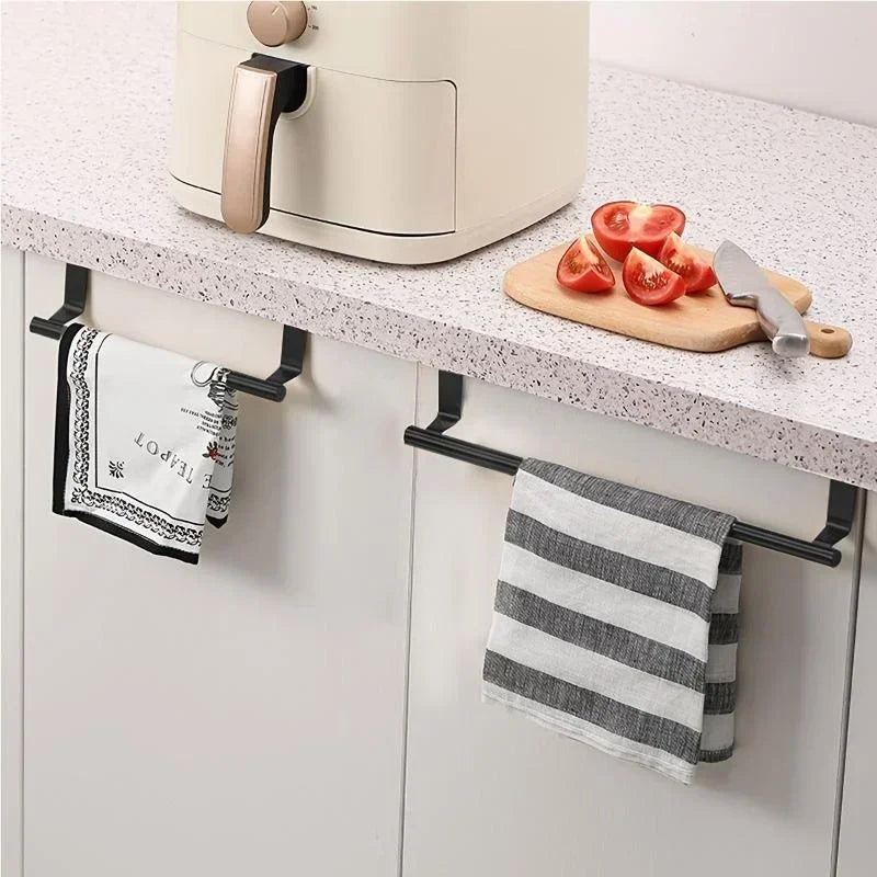 Over Cabinet Towel Rack Organizer Punch-free Rag Hanger