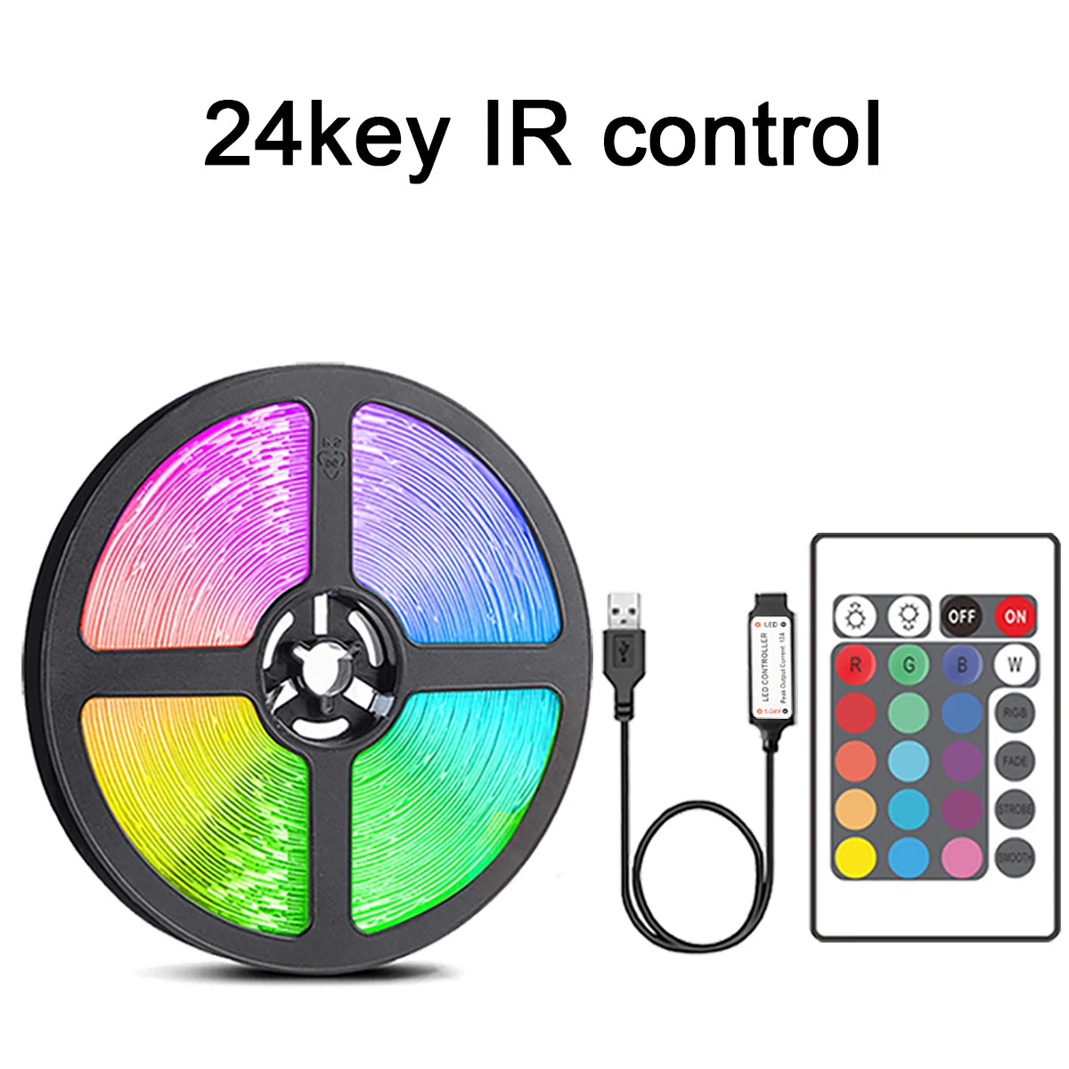 Led Strip Lights with 44 Key Remote Control 1m 5m 10m 20m RGB Tape Led Wall Room