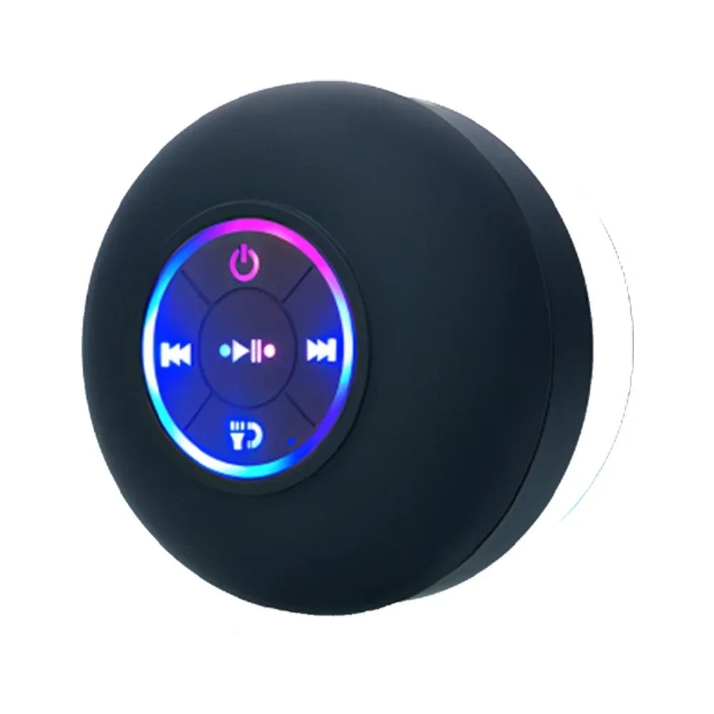 Mini Bluetooth Speaker Shower Subwoofer Waterproof Handsfree Loudspeaker With Suction Cup Mic For Bathroom, Pool, Or Beach