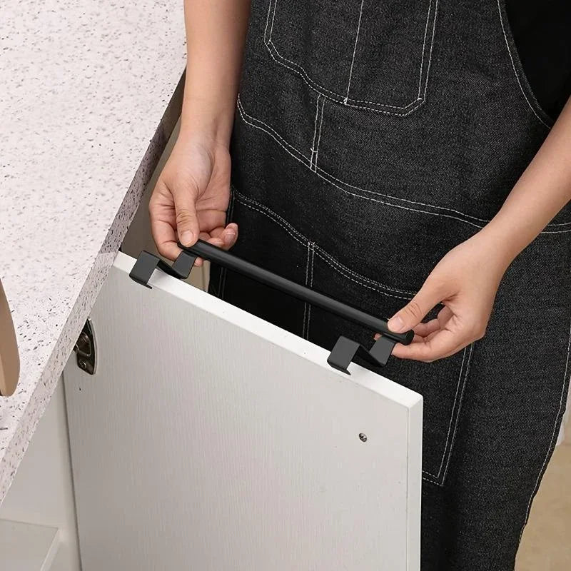 Over Cabinet Towel Rack Organizer Punch-free Rag Hanger