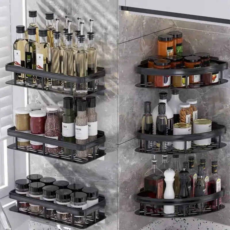 Bathroom Storage Rack/ Shelves, No-Drill Wall Mount Corner Shelf