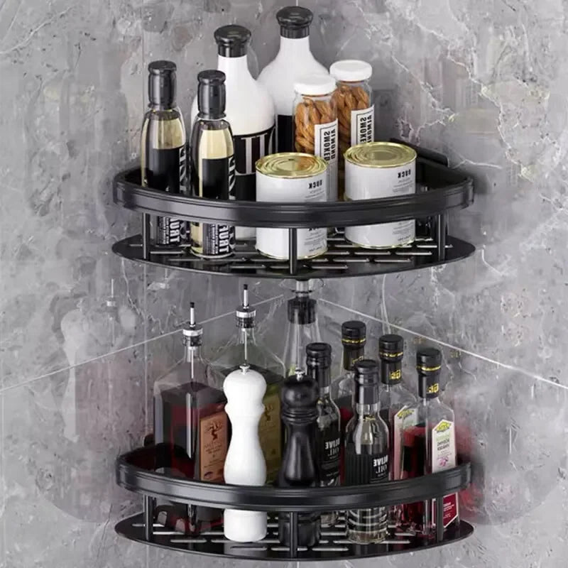 Bathroom Storage Rack/ Shelves, No-Drill Wall Mount Corner Shelf