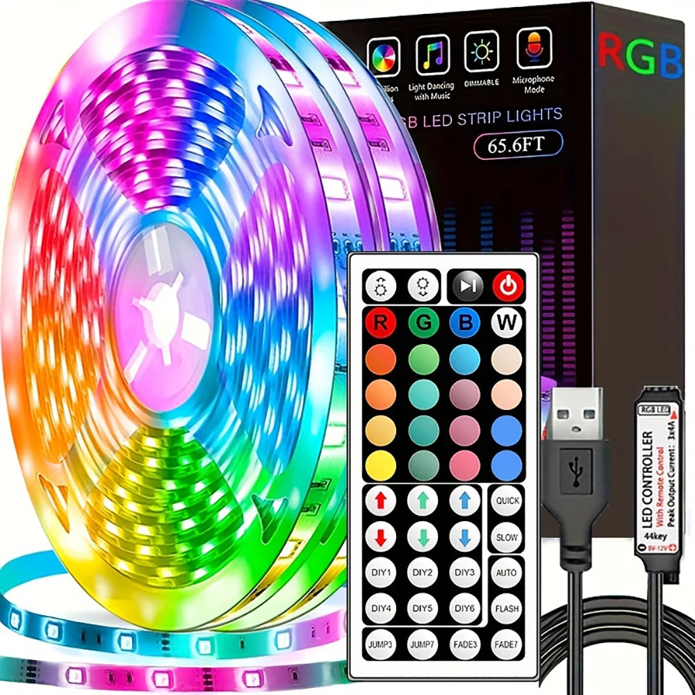 Led Strip Lights with 44 Key Remote Control 1m 5m 10m 20m RGB Tape Led Wall Room