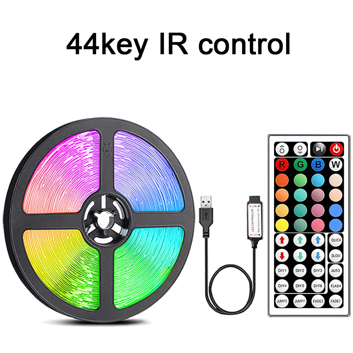 Led Strip Lights with 44 Key Remote Control 1m 5m 10m 20m RGB Tape Led Wall Room