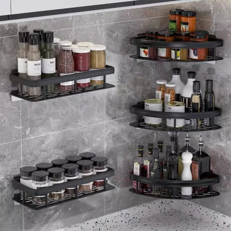 Bathroom Storage Rack/ Shelves, No-Drill Wall Mount Corner Shelf