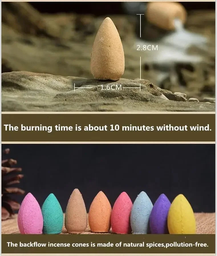 Ceramic Incense Decor w/ 20Pcs Incense Cones