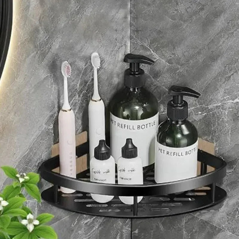 Bathroom Storage Rack/ Shelves, No-Drill Wall Mount Corner Shelf